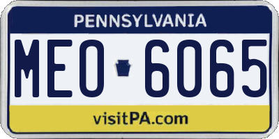 PA license plate MEO6065