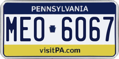 PA license plate MEO6067