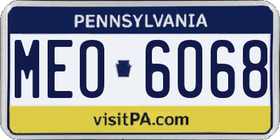 PA license plate MEO6068