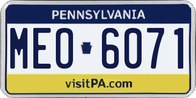 PA license plate MEO6071