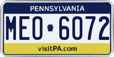PA license plate MEO6072