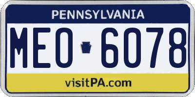 PA license plate MEO6078