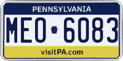 PA license plate MEO6083