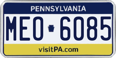 PA license plate MEO6085