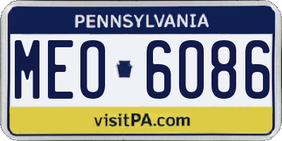 PA license plate MEO6086