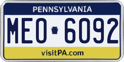 PA license plate MEO6092