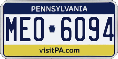 PA license plate MEO6094