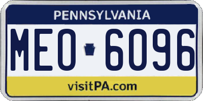 PA license plate MEO6096