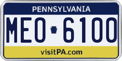 PA license plate MEO6100