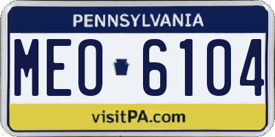 PA license plate MEO6104