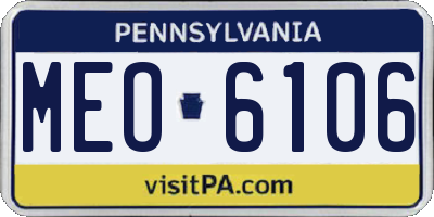 PA license plate MEO6106