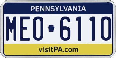PA license plate MEO6110