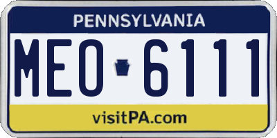 PA license plate MEO6111