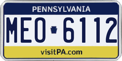PA license plate MEO6112