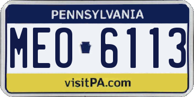 PA license plate MEO6113