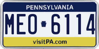 PA license plate MEO6114