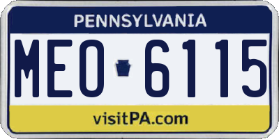 PA license plate MEO6115