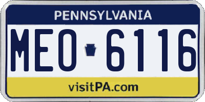 PA license plate MEO6116
