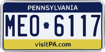 PA license plate MEO6117