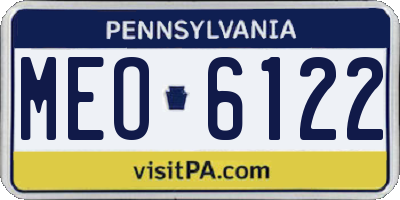 PA license plate MEO6122