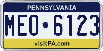 PA license plate MEO6123