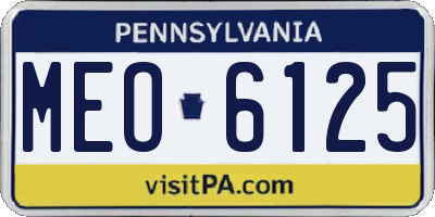 PA license plate MEO6125