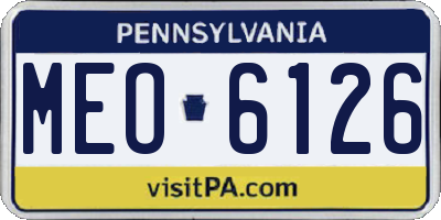 PA license plate MEO6126