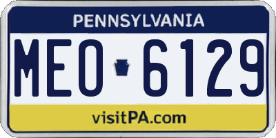 PA license plate MEO6129