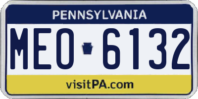PA license plate MEO6132