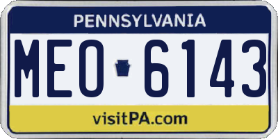PA license plate MEO6143