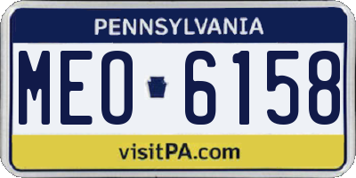 PA license plate MEO6158