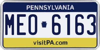 PA license plate MEO6163