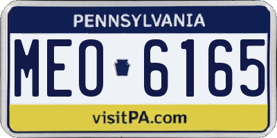 PA license plate MEO6165