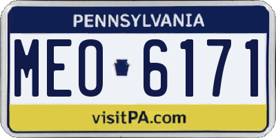 PA license plate MEO6171