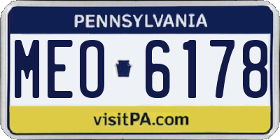 PA license plate MEO6178