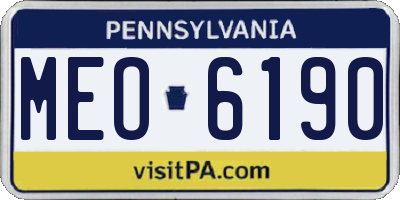 PA license plate MEO6190