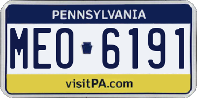 PA license plate MEO6191