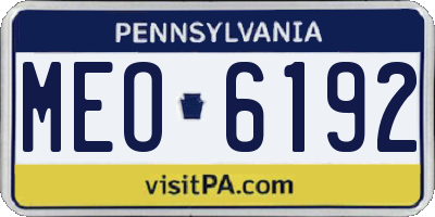 PA license plate MEO6192