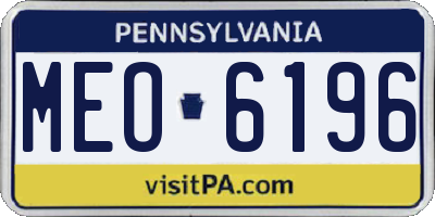 PA license plate MEO6196