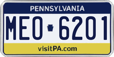 PA license plate MEO6201