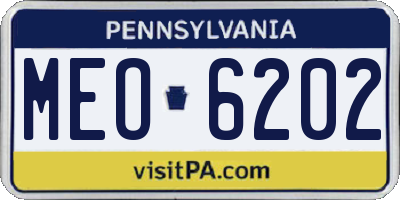 PA license plate MEO6202