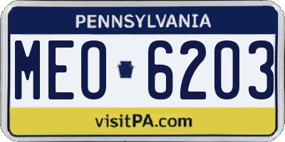 PA license plate MEO6203