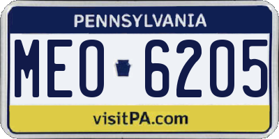 PA license plate MEO6205