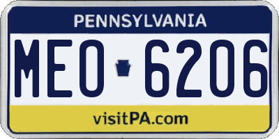 PA license plate MEO6206