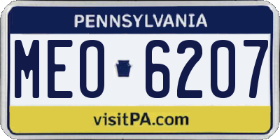 PA license plate MEO6207