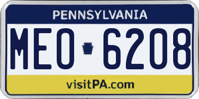 PA license plate MEO6208