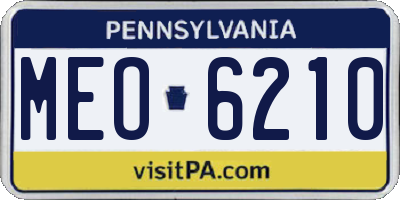 PA license plate MEO6210