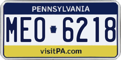 PA license plate MEO6218