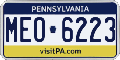 PA license plate MEO6223
