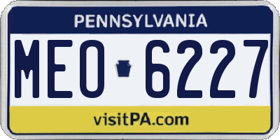 PA license plate MEO6227